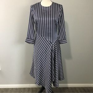 Banana Republic blue purple striped dress lined size 2